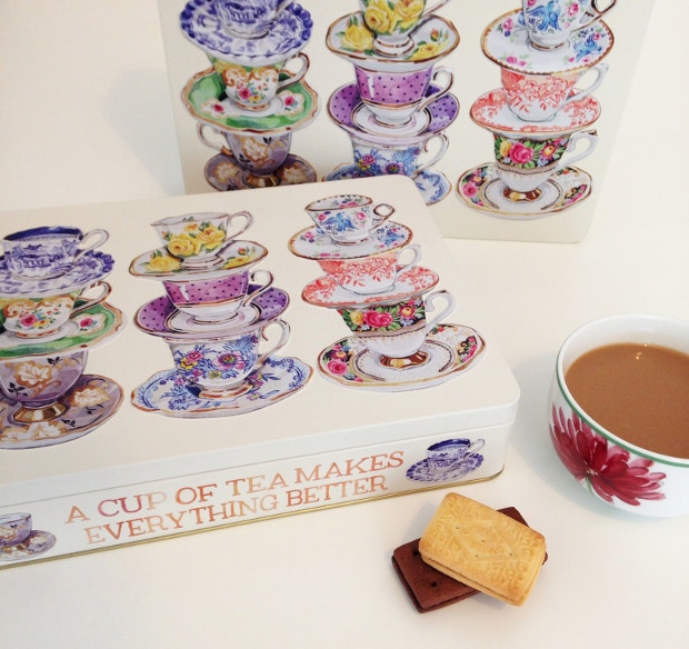 Watercolour of teacups 